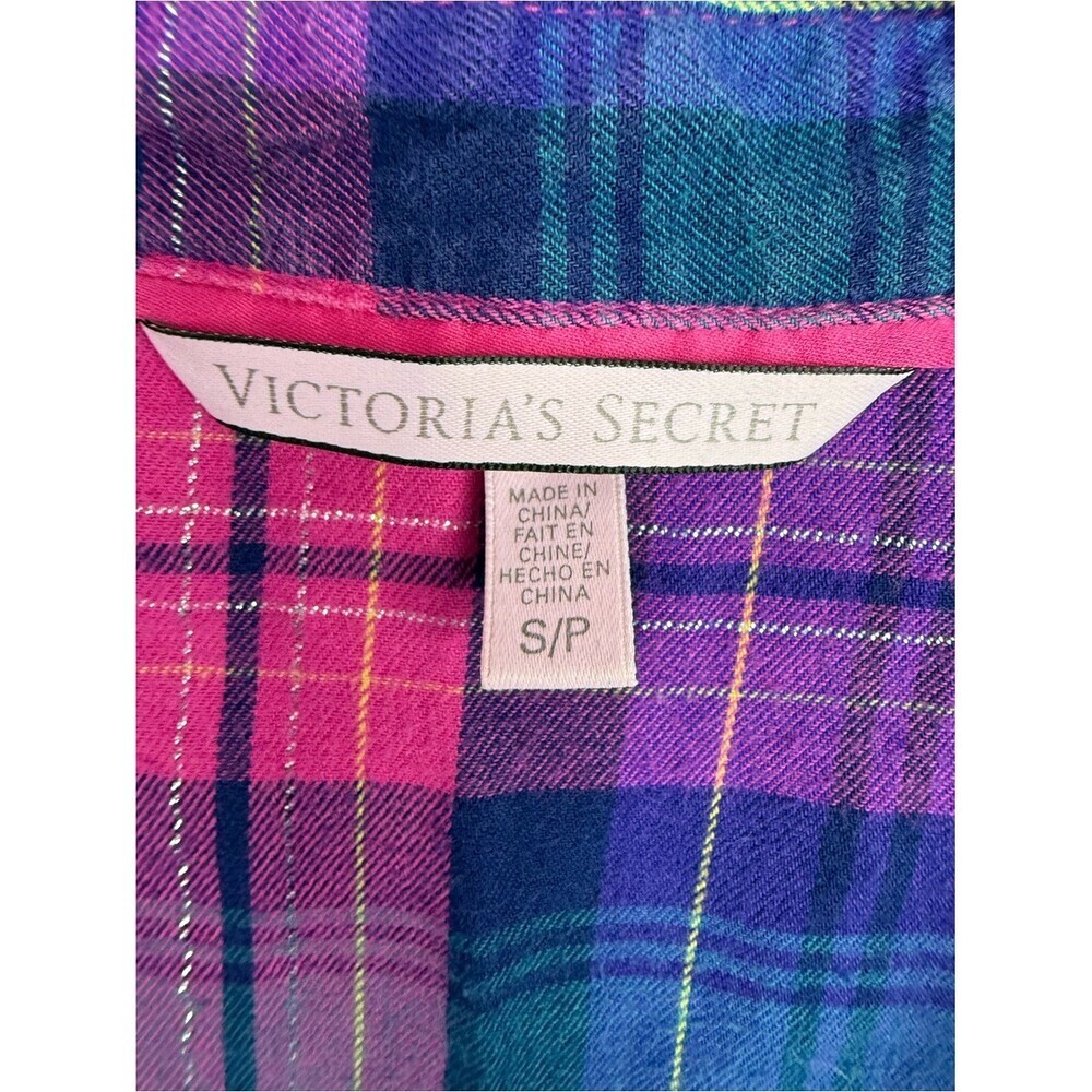 Victoria's Secret shirt Pink & Purple Plaid Button-Down Shirt - Picture 8 of 11